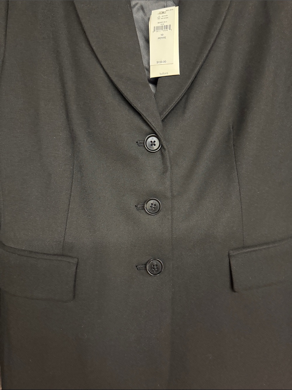 Banana Republic Women's Black Tailored Three-Button Blazer - Picture 2 of 5